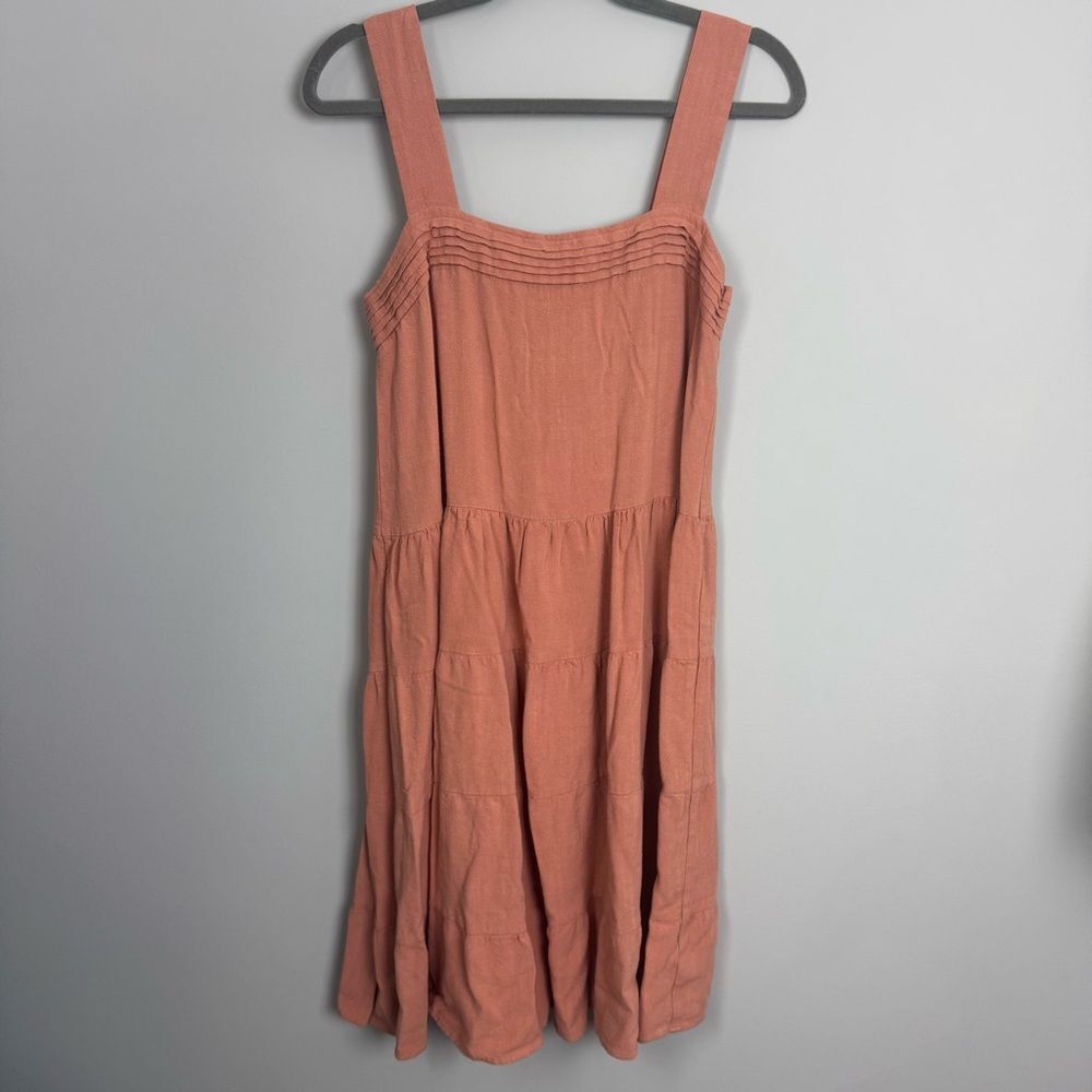 REMIXMESS | Orange Knee Length Keyhole Back Boho Dress Women’s Size Small